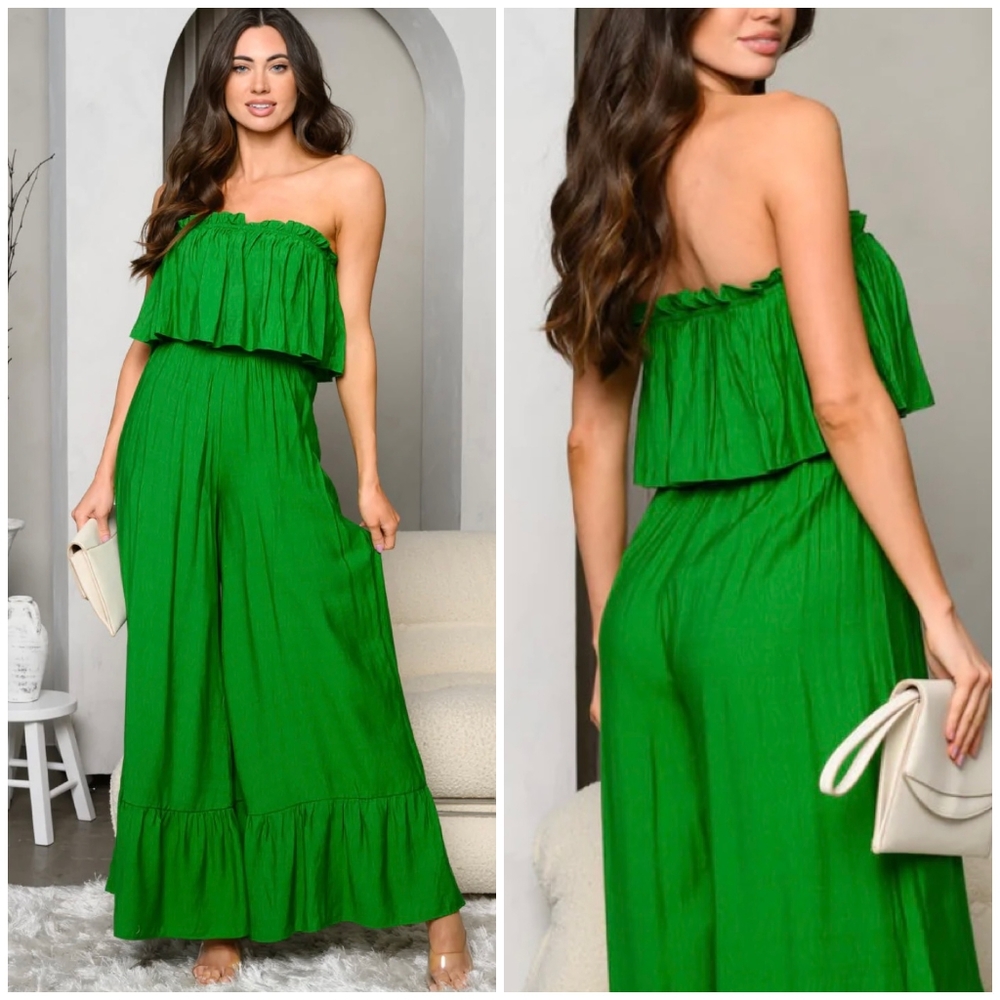 TCEC Chic Kelly Green Jumpsuit